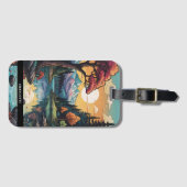 Étiquette À Bagage Paysage ensoleillé enchanté Lakeside Serenity (Devant Horizontal)