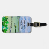 Étiquette À Bagage Paysage irlandais Irlande Attend Votre Nom Shamroc (Devant horizontal)