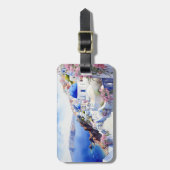 Étiquette À Bagage Paysage  Oia Santorin Étiquette de bagage (Devant Vertical)