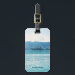 Étiquette À Bagage Paysage Photographie Lac Montagne Bleu Slovénie<br><div class="desc">Une photo de la belle eau bleue dans le lac Bled,  Slovénie lors d'une belle journée ensoleillée avec l'église sur une île dans le lac entouré de belles montagnes verdoyantes.</div>