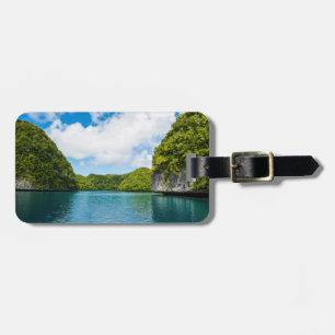 Étiquette À Bagage Paysage tropical des îles rocheuses