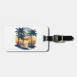 Étiquette À Bagage Paysage tropical personnalisable