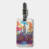 Étiquette À Bagage Paysage urbain de New York (Devant Vertical)