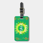 Étiquette À Bagage Peace Be With You : Inspirant Vert et Jaune (Devant Vertical)