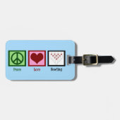 Étiquette À Bagage Peace Love Bowling (Devant horizontal)