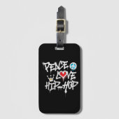 Étiquette À Bagage Peace Love Hip hop Dancing (Devant Vertical)