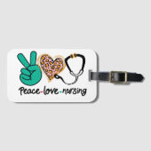Étiquette À Bagage Peace Love Nuring (Devant Horizontal)