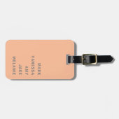 Étiquette À Bagage Peach Family Names Monogramme Texte gris minimalis (Devant horizontal)