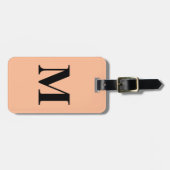 Étiquette À Bagage Peach Fuzz Monogramme Initial Personnalisé Nom Cad (Devant horizontal)