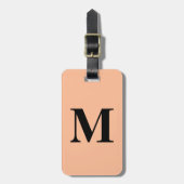 Étiquette À Bagage Peach Fuzz Monogramme Initial Personnalisé Nom Cad (Devant Vertical)