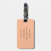Étiquette À Bagage Peach Fuzz Monogramme Initial Personnalisé Nom Cad (Dos Vertical)