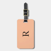 Étiquette À Bagage Peach Fuzz Monogramme Nom personnalisé Cadeau init (Devant Vertical)