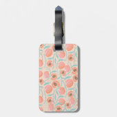 Étiquette À Bagage Peachs Blooms Boho Motif Peach (Dos Vertical)
