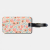 Étiquette À Bagage Peachs Blooms Boho Motif Peach (Dos horizontal)