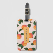 Étiquette À Bagage Peachs Motifs de pêche personnalisés (Devant Vertical)
