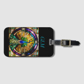 Étiquette À Bagage Peacock en verre tendu (Devant Horizontal)