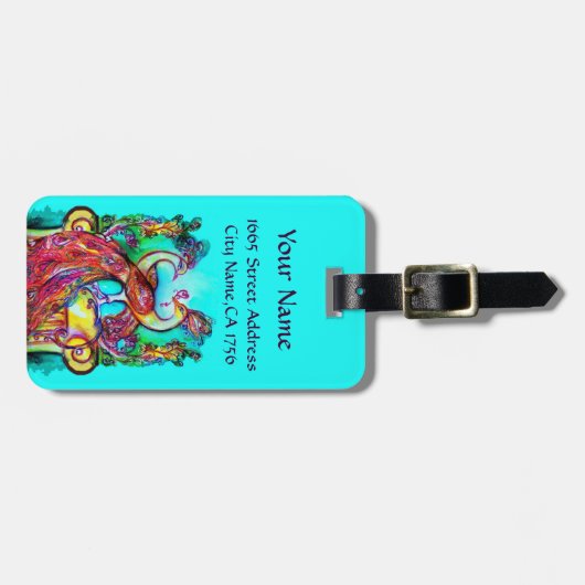 ÉTIQUETTE À BAGAGE PEACOCKS EN AMOUR (Devant horizontal)