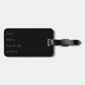 Étiquette À Bagage Peau et Parties scintillant du léopard bleu - Mono (Dos horizontal)