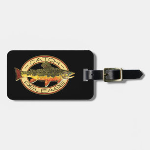 Étiquette À Bagage Pêche à la mouche à la truite broyée