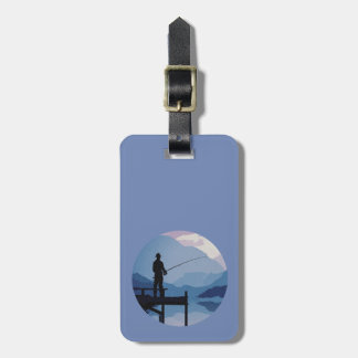Étiquette À Bagage Pêche au crépuscule bleu matin