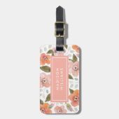 Étiquette À Bagage Pêche délicieuse Florale (Devant Vertical)