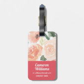 Étiquette À Bagage Pêche en pastel de floraison du plaisir | (Dos Vertical)