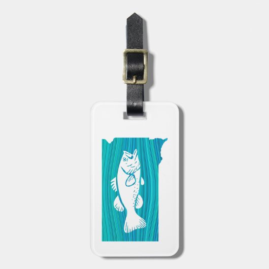 Étiquette À Bagage Pêche par vagues du Dakota du Sud (Devant Vertical)