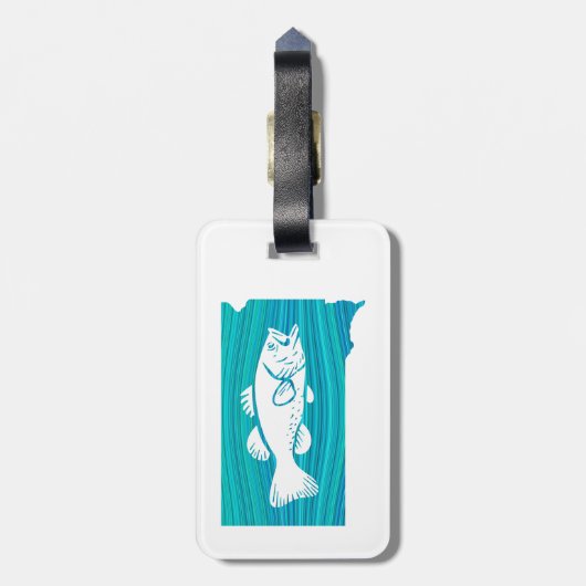 Étiquette À Bagage Pêche par vagues du Dakota du Sud (Dos Vertical)