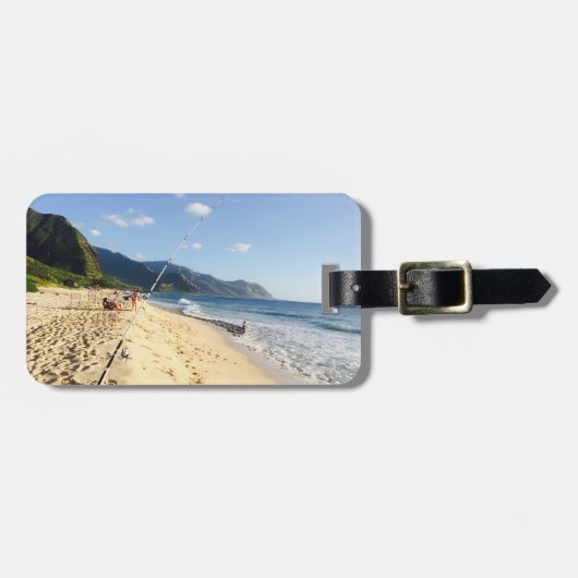 Étiquette À Bagage Pêche sur Oahu (Devant horizontal)