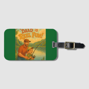 Étiquette À Bagage Pêcher avec papa est amusant !