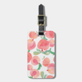 Étiquette À Bagage Pêches d'aquarelle (Devant Vertical)