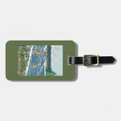 Étiquette À Bagage Pêcheur de mouche - Yellowstone occidental, (Devant horizontal)