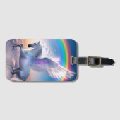 Étiquette À Bagage Pégase avec arc-en-ciel (Devant Horizontal)