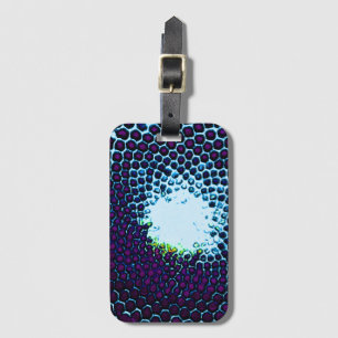 Étiquette À Bagage Peigne de miel Abstrait bleu et violet