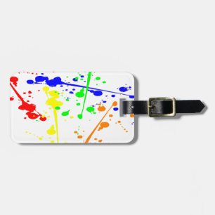 Étiquette À Bagage Peindre splash art abstrait coloré