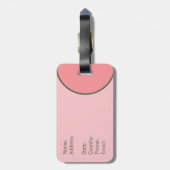 Étiquette À Bagage Peine et papillons avec Monogramme dans un cercle (Dos Vertical)