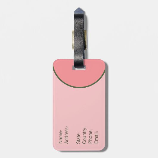 Étiquette À Bagage Peine et papillons avec Monogramme dans un cercle (Dos Vertical)