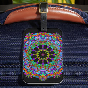 Étiquette À Bagage Peinture à la main Mandala Horloge Face 24
