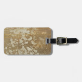 Étiquette À Bagage Peinture Abstraite en or avec lunettes d'argent (Devant horizontal)
