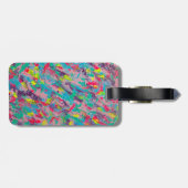 Étiquette À Bagage Peinture Abstraite esthétique arc-en-ciel (Dos horizontal)