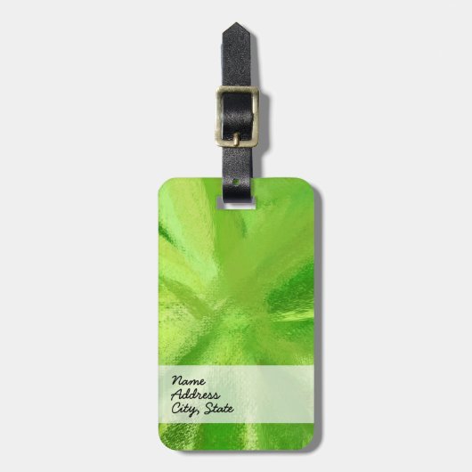 Étiquette À Bagage Peinture Abstraite | Retro Green 5 (Devant Vertical)