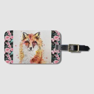 Étiquette À Bagage Peinture aquarelle Renard rouge Épicerie