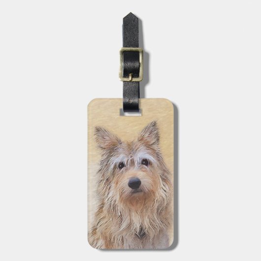 Étiquette À Bagage Peinture Berger Picard - Joli art original chien (Devant Vertical)