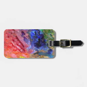 Étiquette À Bagage Peinture colorée de la palette du peintre artiste