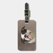 Étiquette À Bagage Peinture couleur d'eau Bulldog (Devant Vertical)