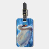 Étiquette À Bagage Peinture d'aquarelle blanche pour cygne (Devant Vertical)