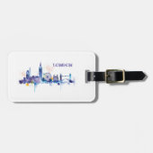 Étiquette À Bagage Peinture d'aquarelle d'art londonien (Devant horizontal)