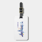 Étiquette À Bagage Peinture d'aquarelle d'art londonien (Devant Vertical)