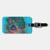 Étiquette À Bagage Peinture d'aquarelle d'éclaboussure de bouledogue (Devant horizontal)