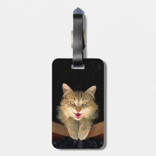 Étiquette À Bagage Peinture de chat Mad - Cute Original Cat Art